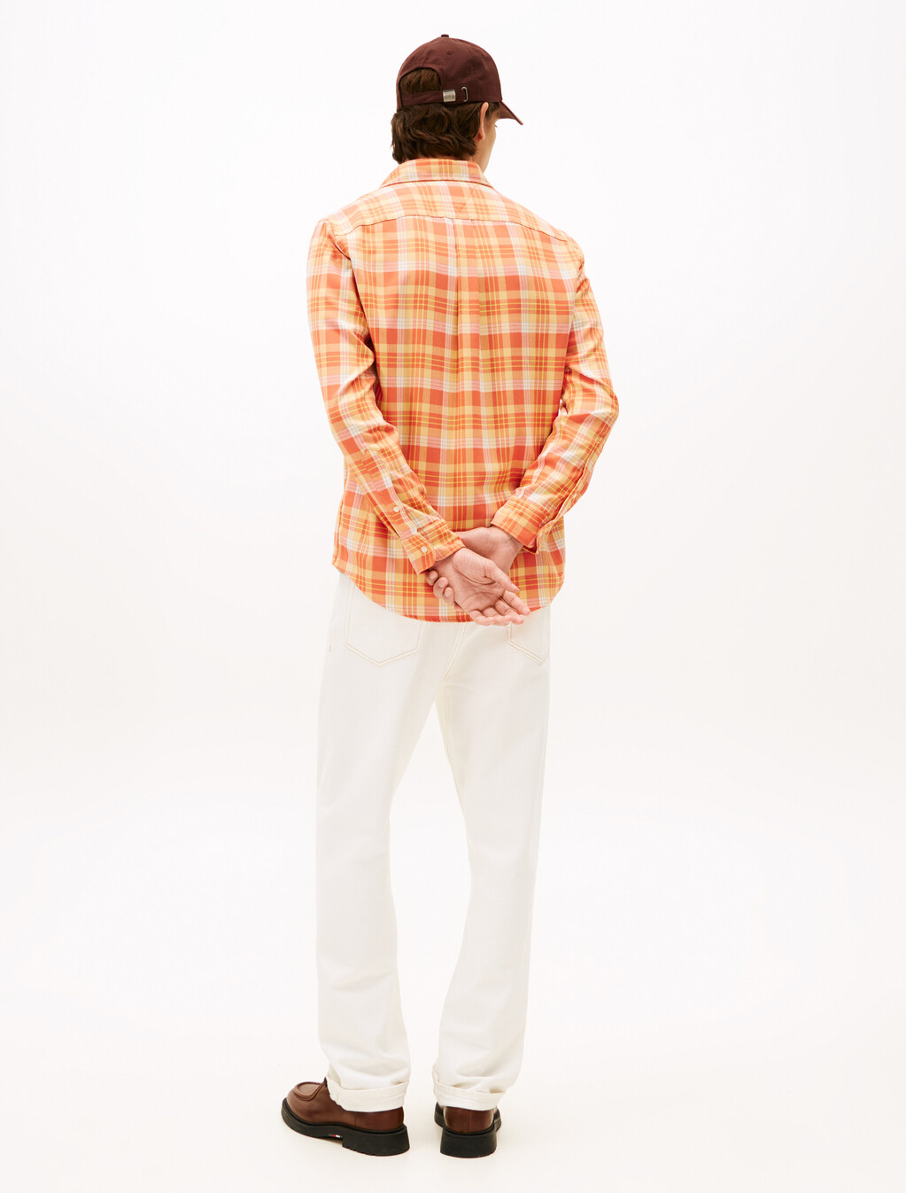 Regular Fit Check Twill Shirt, Brilliant Orange / Check, hi-res