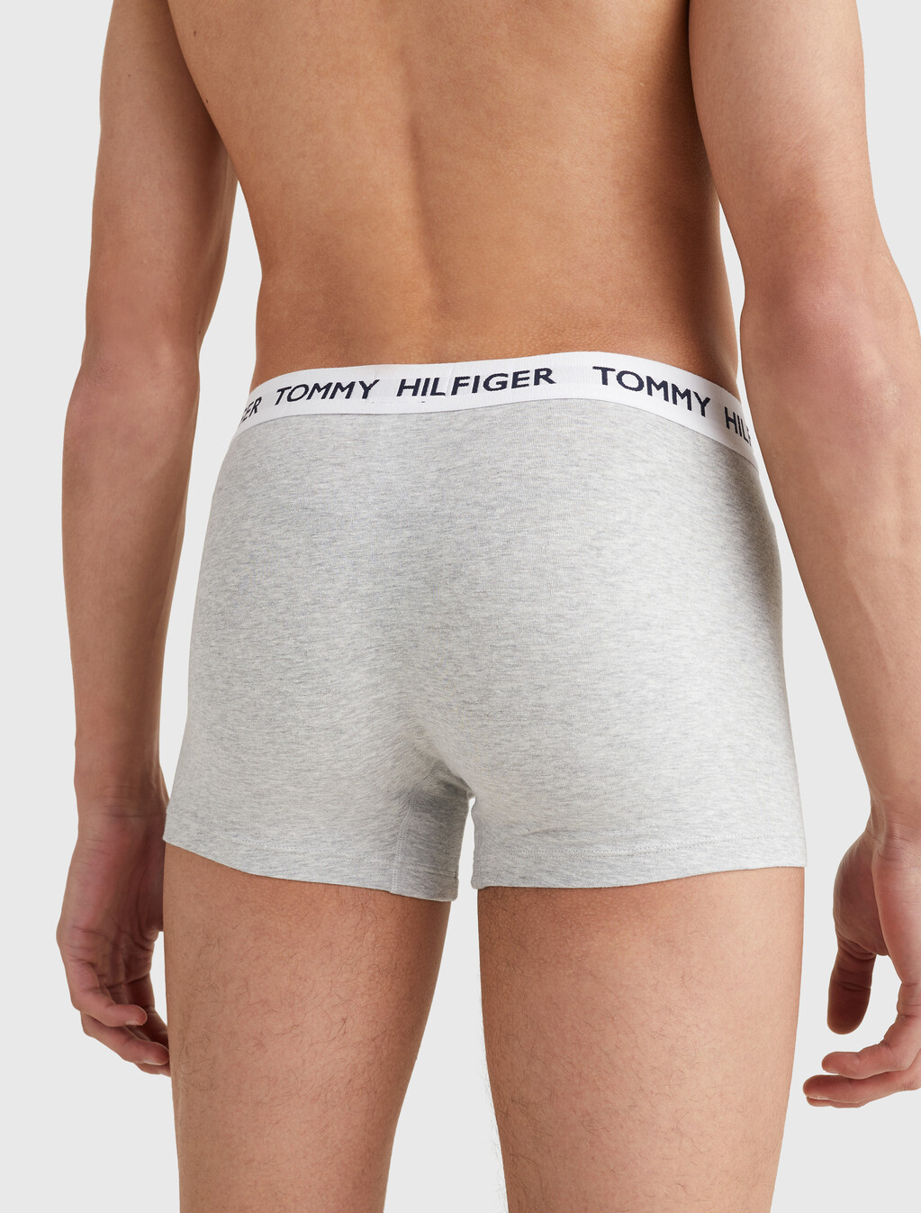 Logo Waistband Cotton Blend Trunks, LIGHT GREY HEATHER, hi-res