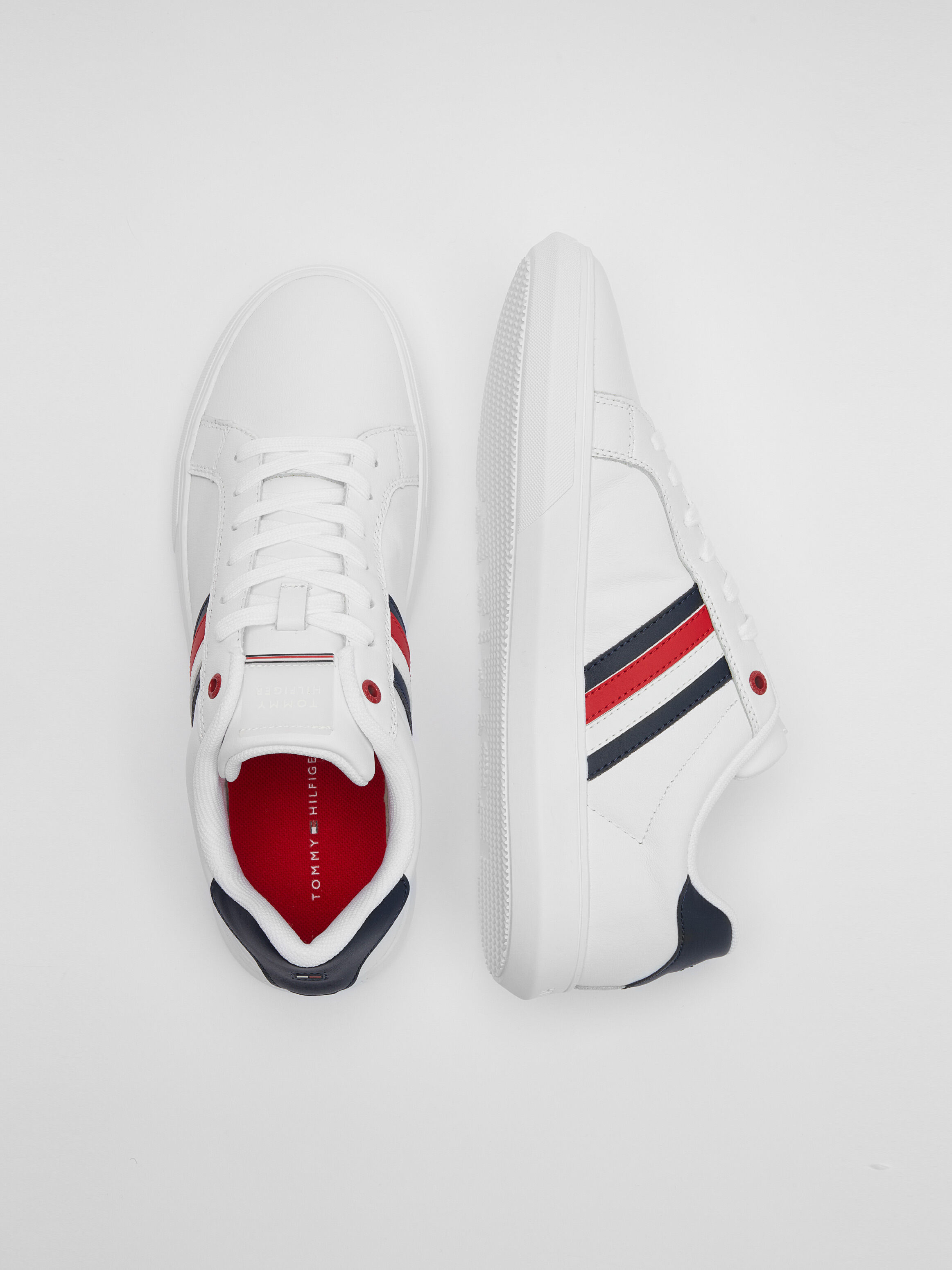 Tommy hilfiger essential shop leather detail cupsole