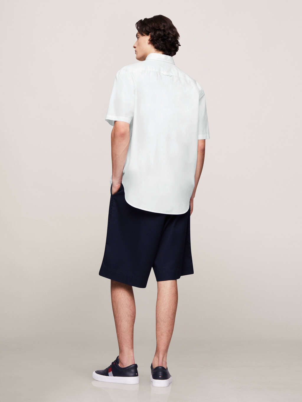 TH Monogram Regular Short Sleeve Shirt, Optic White, hi-res