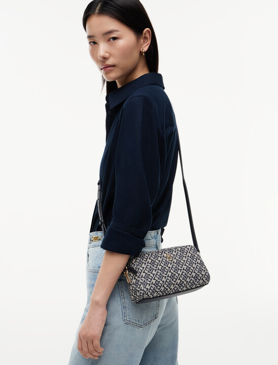 TH Monogram Jacquard Crossbody Camera Bag