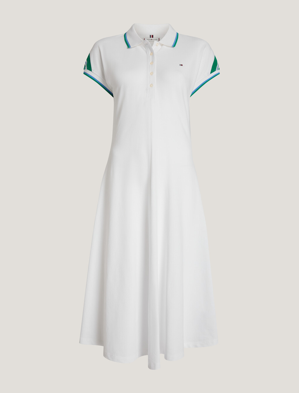 Tipped Polo Dress, Th Optic White, hi-res