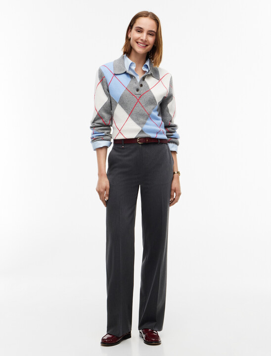 Straight Leg Twill Trousers