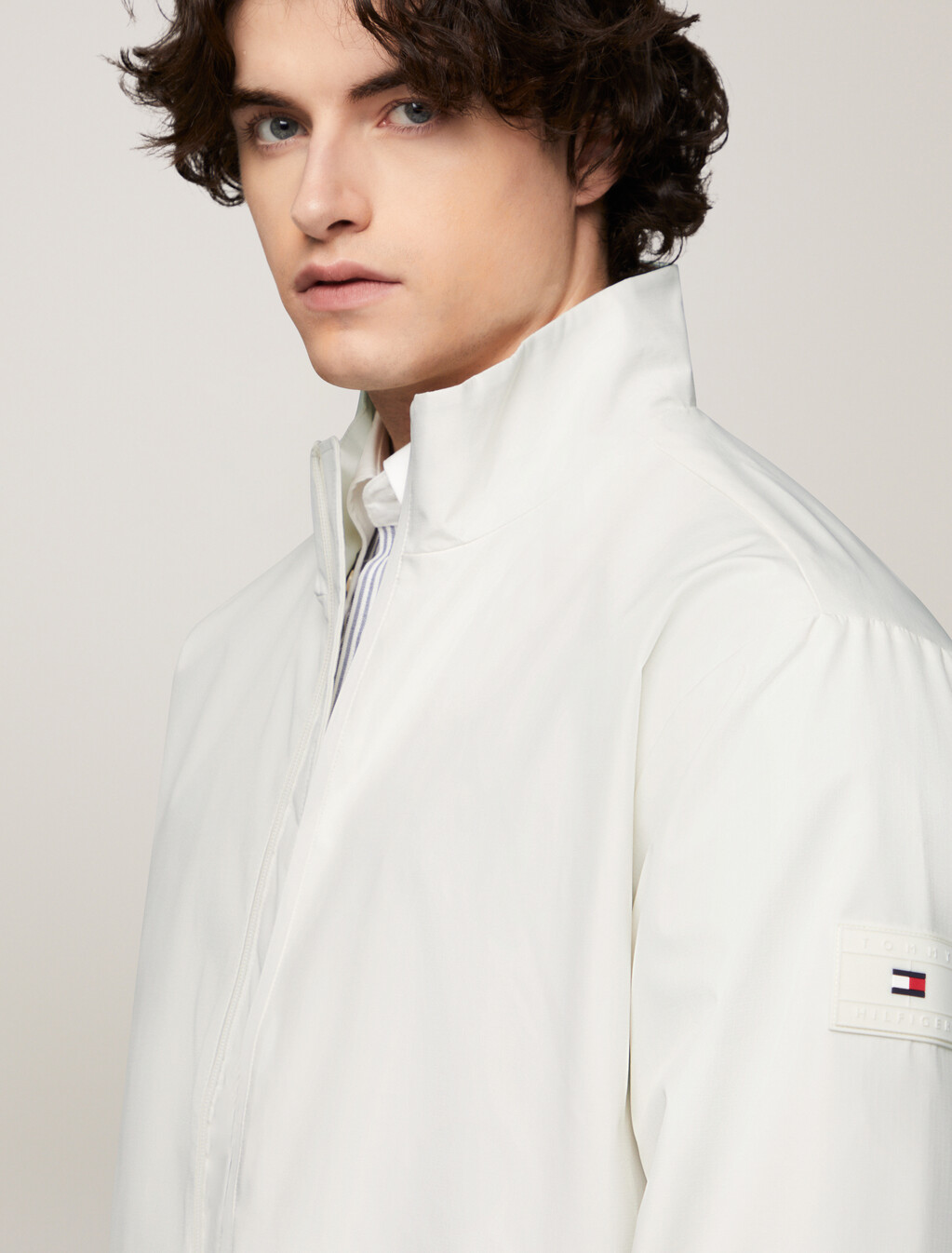 Technical Stand Collar Blouson, Ivory, hi-res