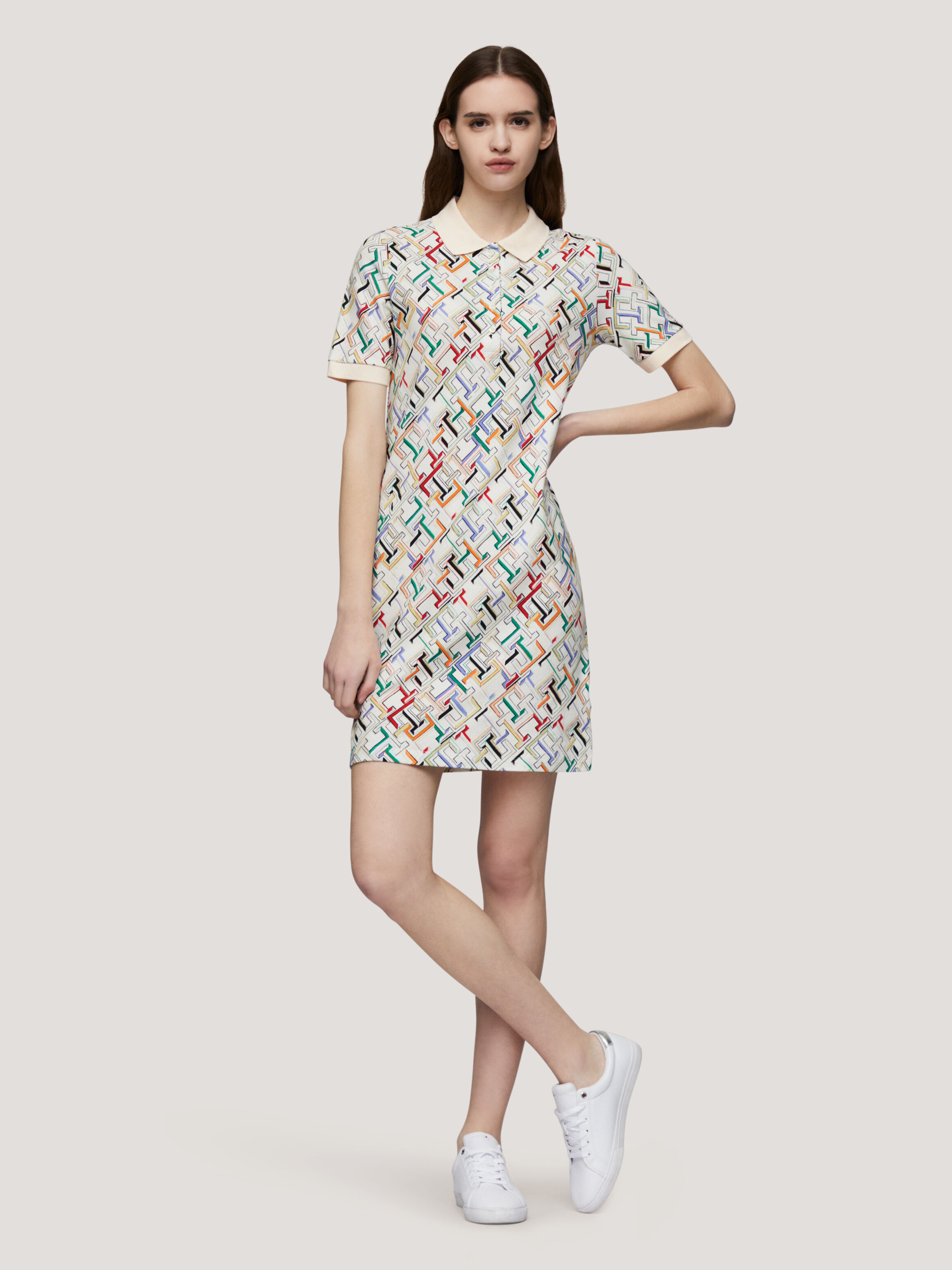 Tommy Hilfiger Th Monogram Polo Dress in Th Multi Monogram Calico