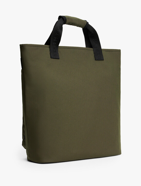 Metal Logo Crossbody Tote Bag