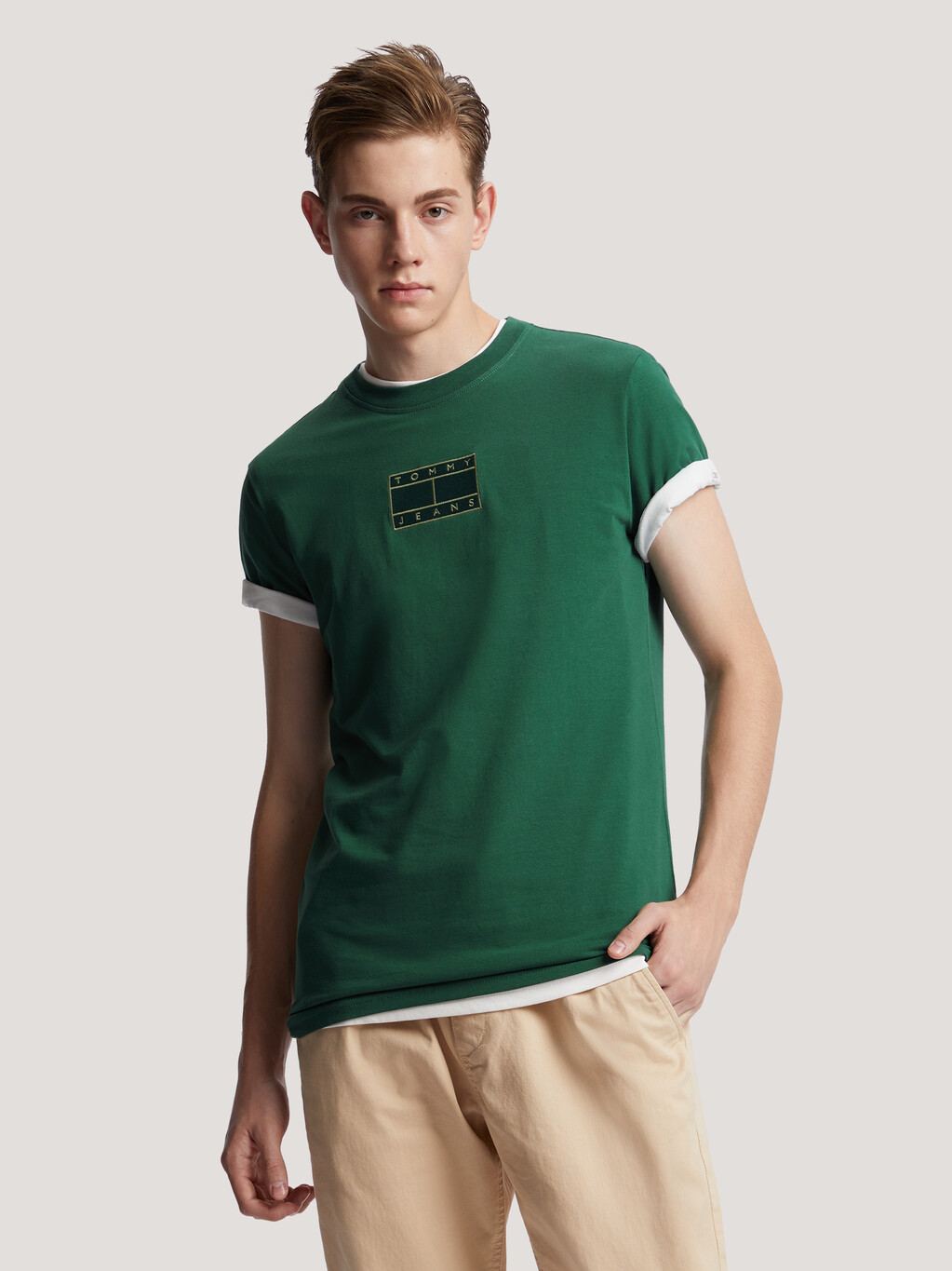 Flag Embroidery Regular Fit T-Shirt, Court Green, hi-res