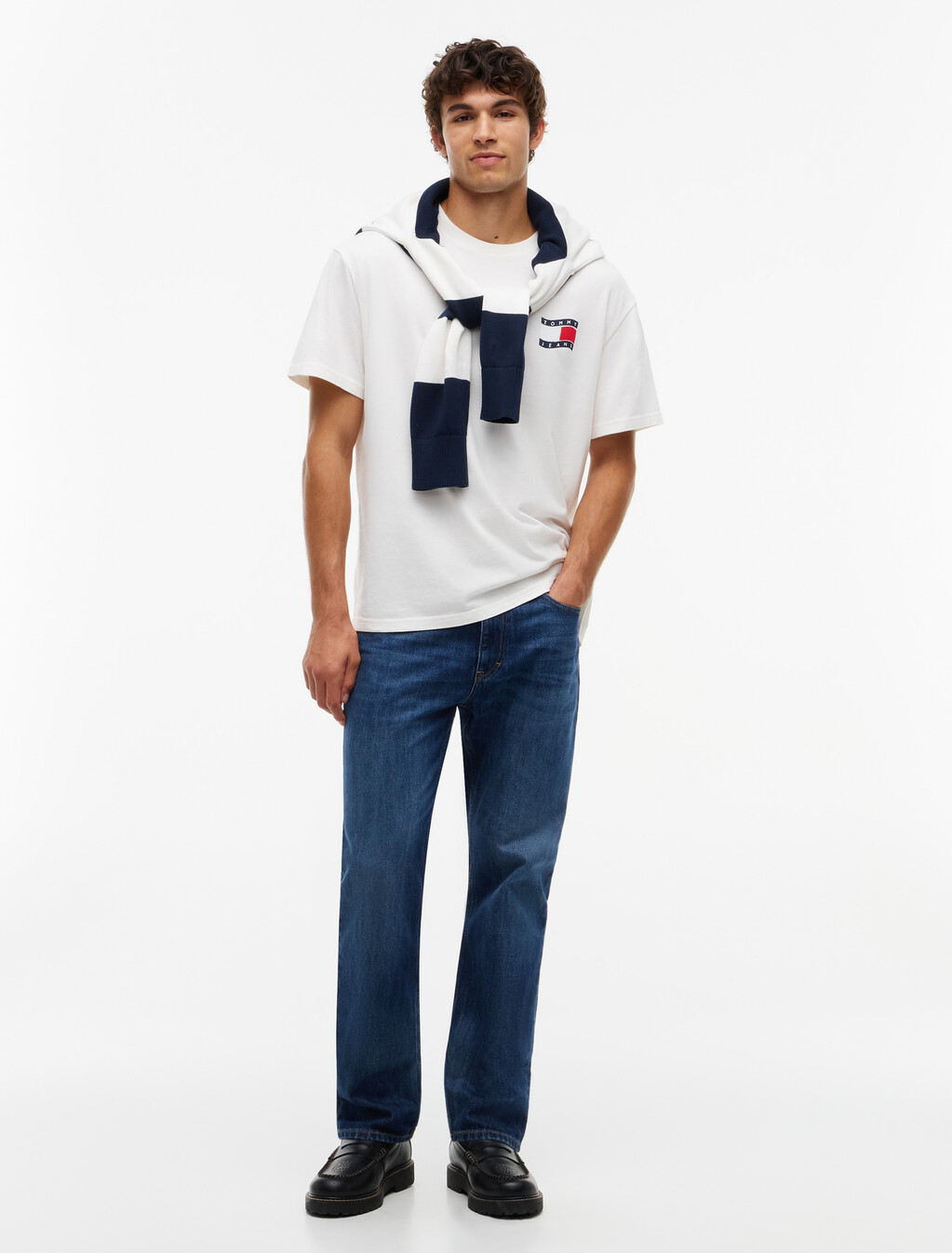Wavy Flag Back Logo Relaxed T-Shirt, Off White, hi-res