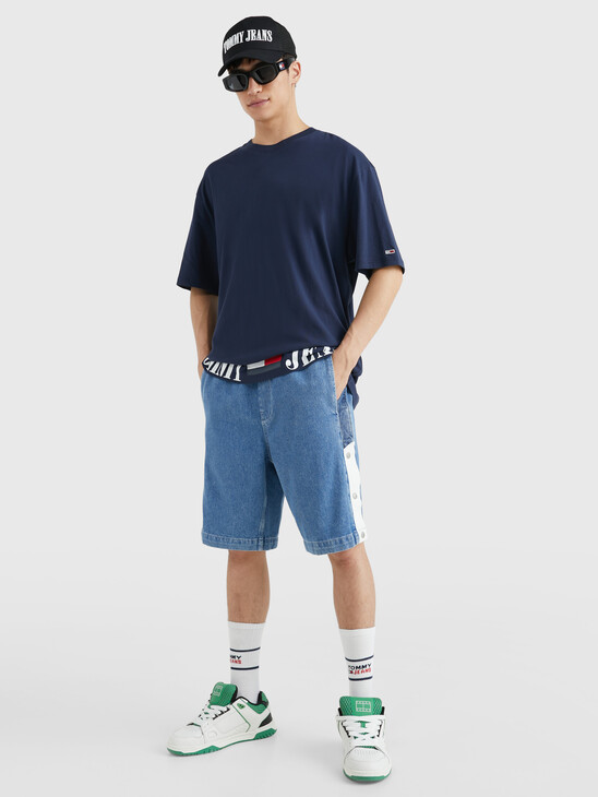 AIDEN RECYCLED DENIM WIDE LEG SHORTS