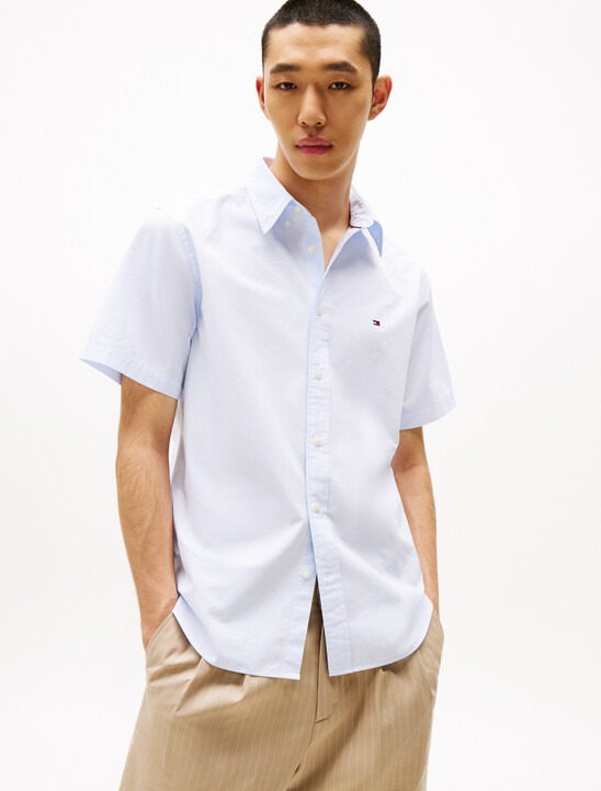 Poplin Stripe Short Sleeve Shirt