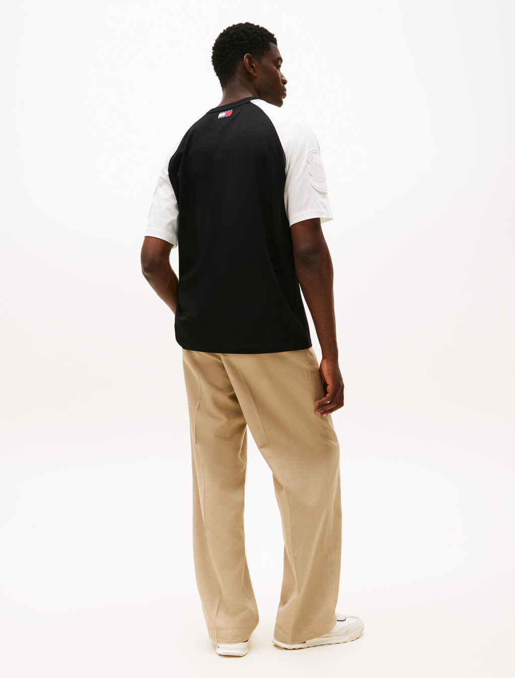 The APXGP Collection Tonal Embroidery Ringer T-Shirt, Black/Ecru, hi-res