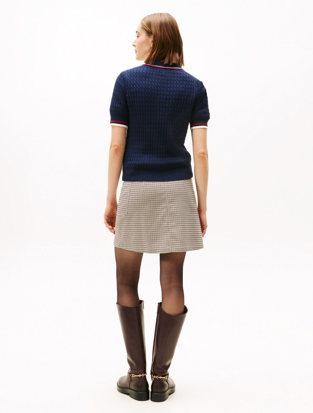 Tommy Crest Cable Knit Sweater, Dark Night Navy Gs Tipping, hi-res