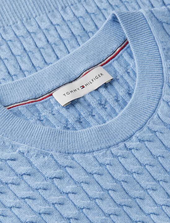 Cable Knit Crest Short Sleeve Jumper