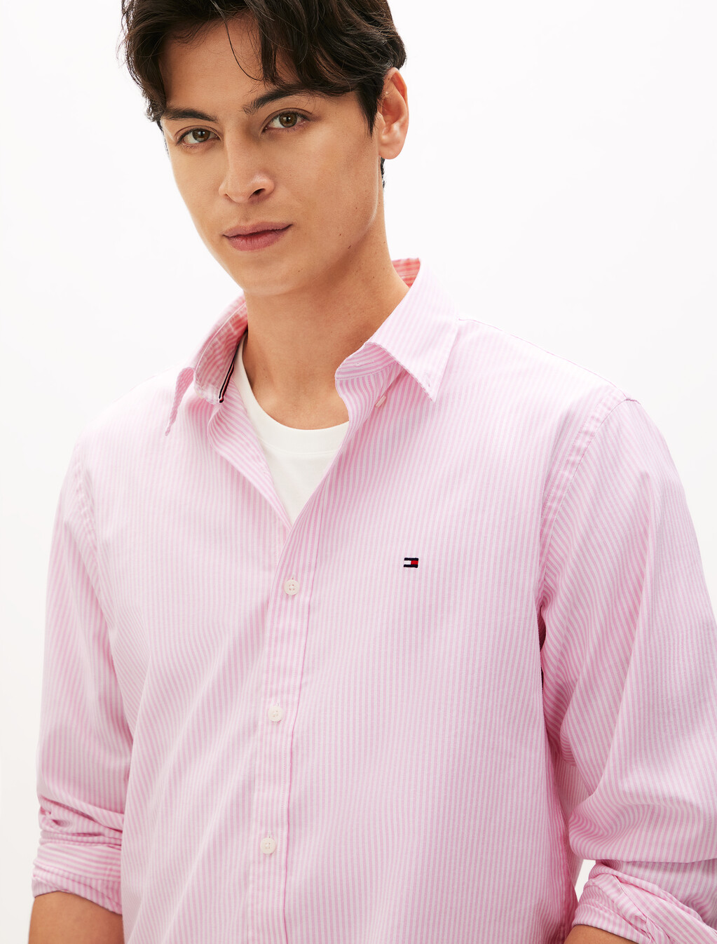 Oxford Stripe Long Sleeve Shirt, Rose Petal / Stripes, hi-res
