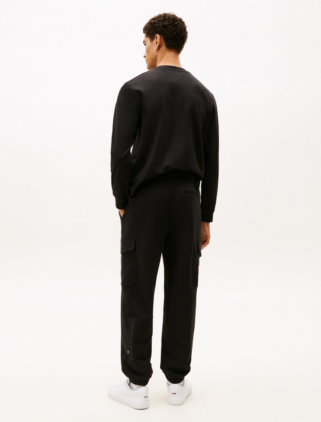 Heavy Twill Cargo Sweatpant, Black, hi-res