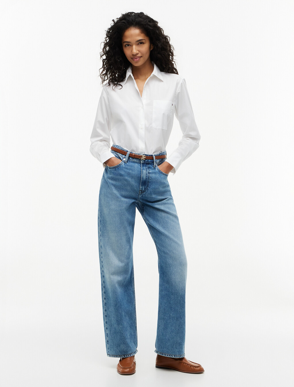 Asia Fit Essential Poplin Easy Fit Shirt, Th Optic White, hi-res