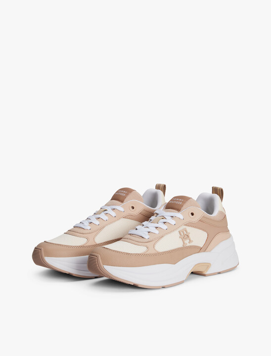 Leather Mixed Texture Chunky Trainers