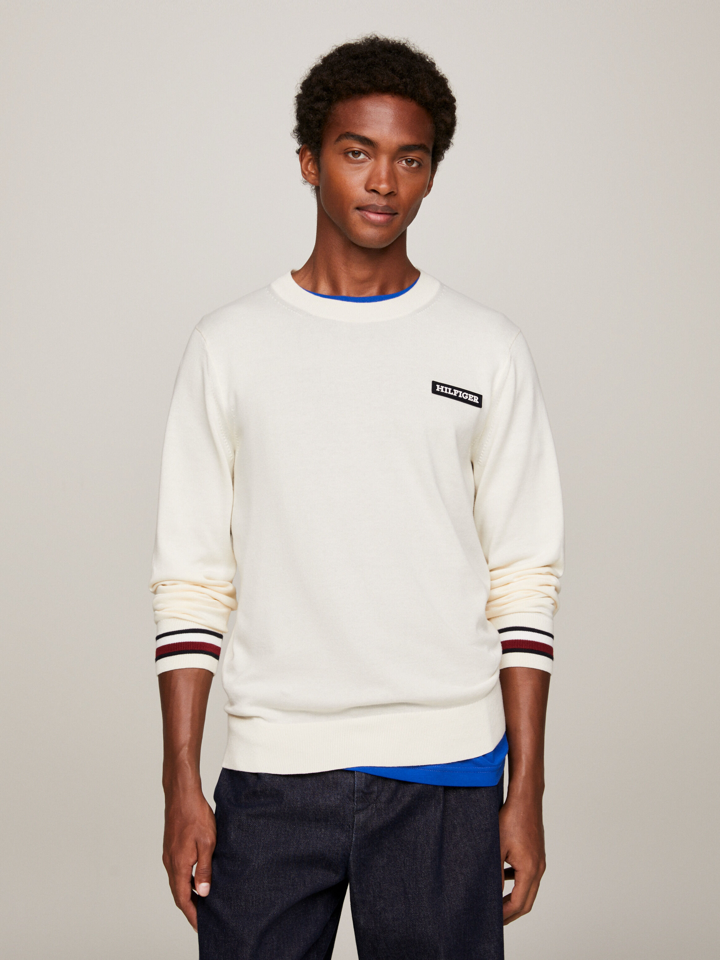 White tommy top hilfiger jumper mens