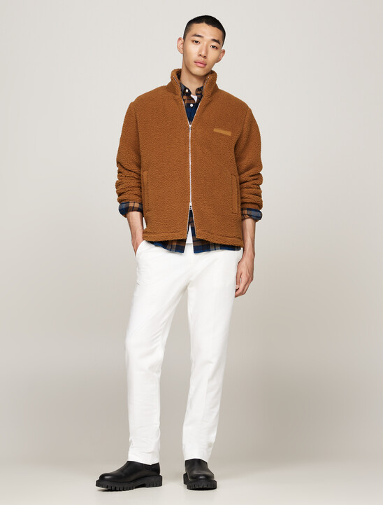 Textured Teddy Fleece Zip-Thru Fleece Jacket