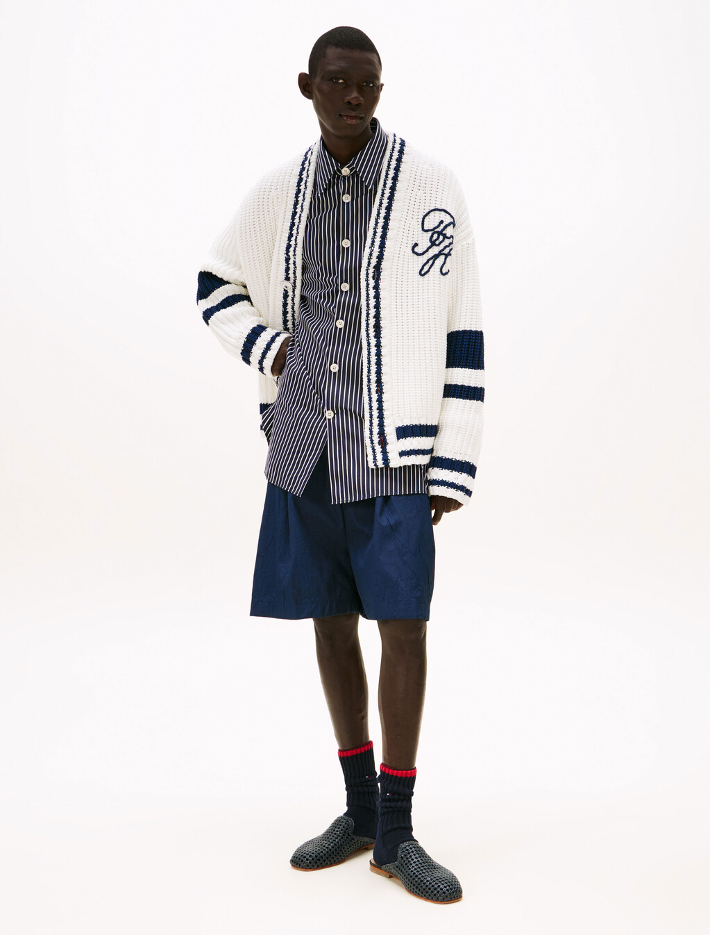 The Runway Collection Back Logo Cardigan, Ecru, hi-res