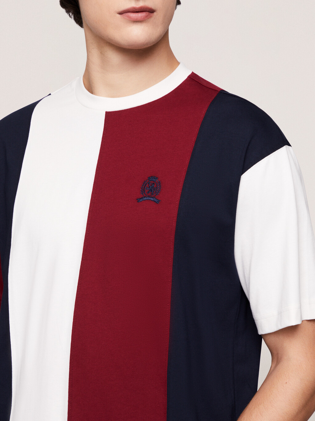 Crest Panelled T-Shirt, Multi, hi-res