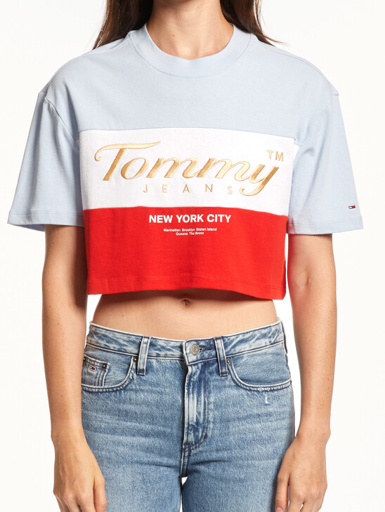 ARCHIVE COLOR BLOCK CROPPED T-SHIRT