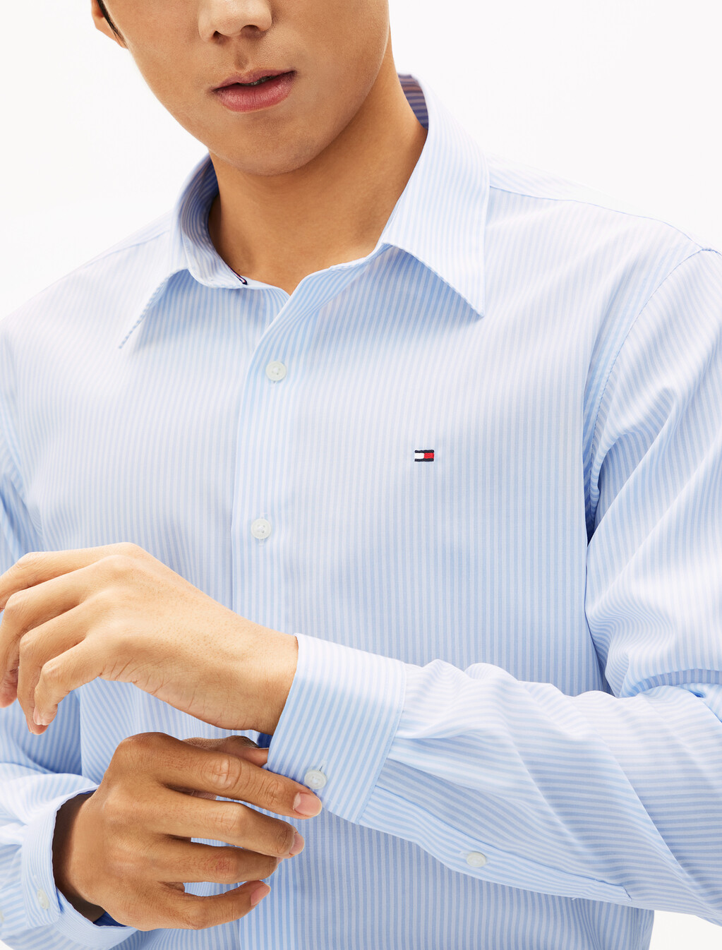 Non Iron Stripe Long Sleeve Shirt, Sweet Blue / Stripes, hi-res