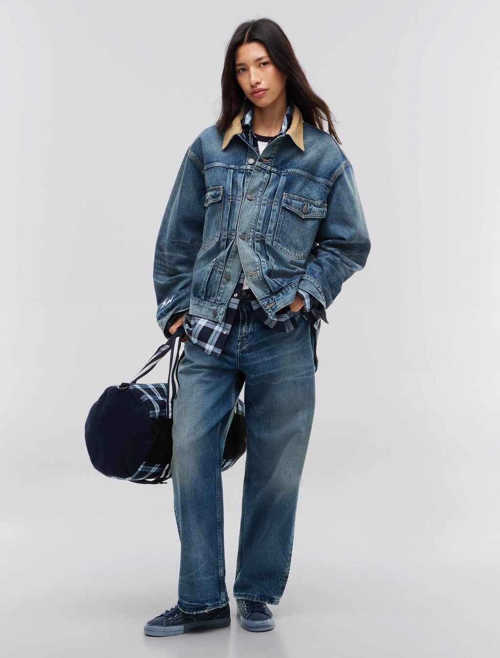 Denim Trucker Jacket, Mid Wash Denim, hi-res