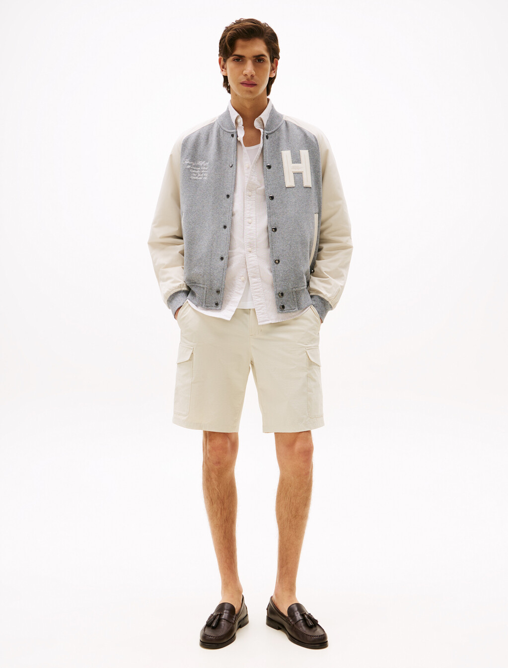 Mix Media Varsity Bomber, Authentic Marl/Newsprint, hi-res