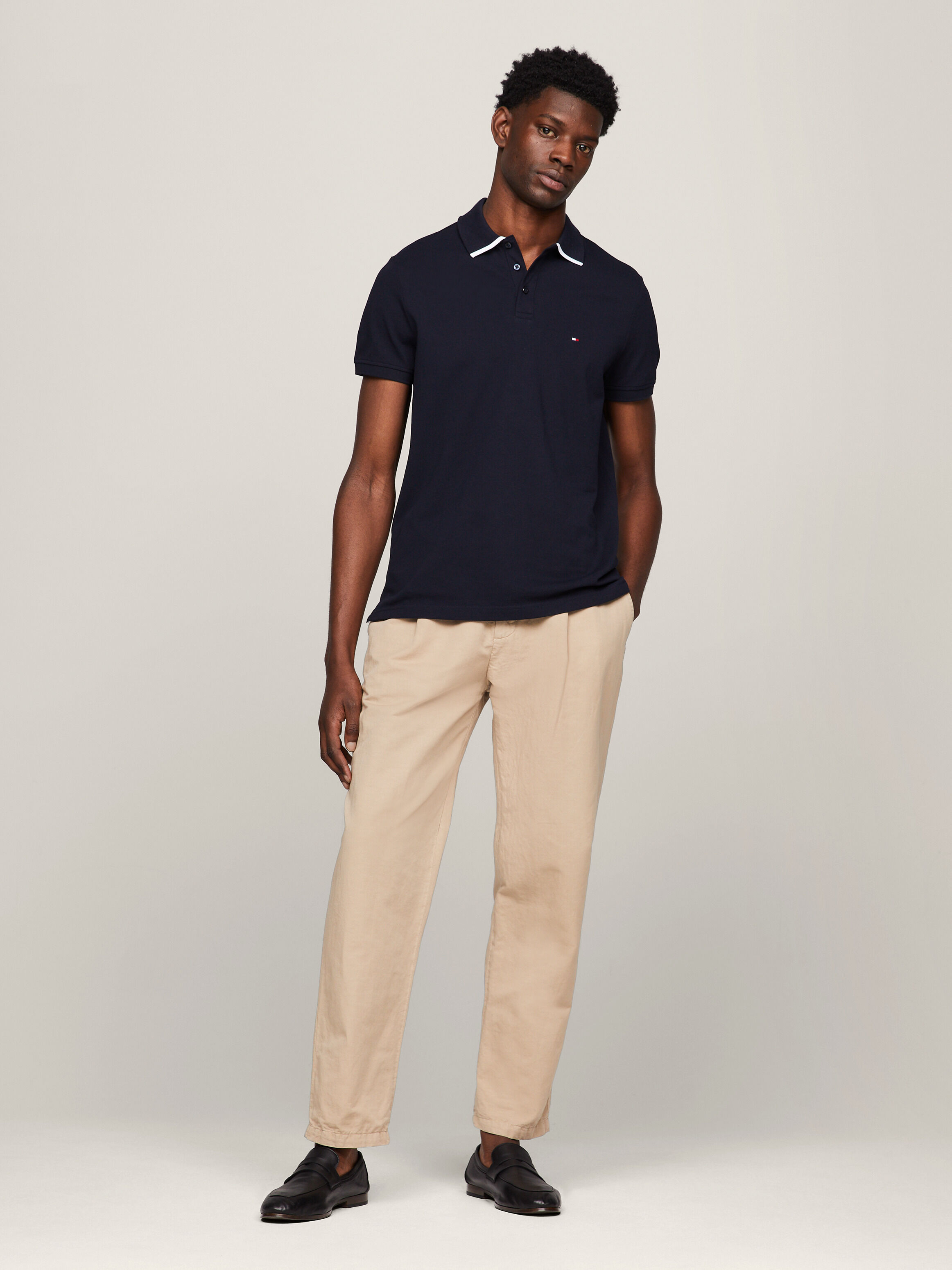 Tommy hilfiger navy blue polo hot sale shirt