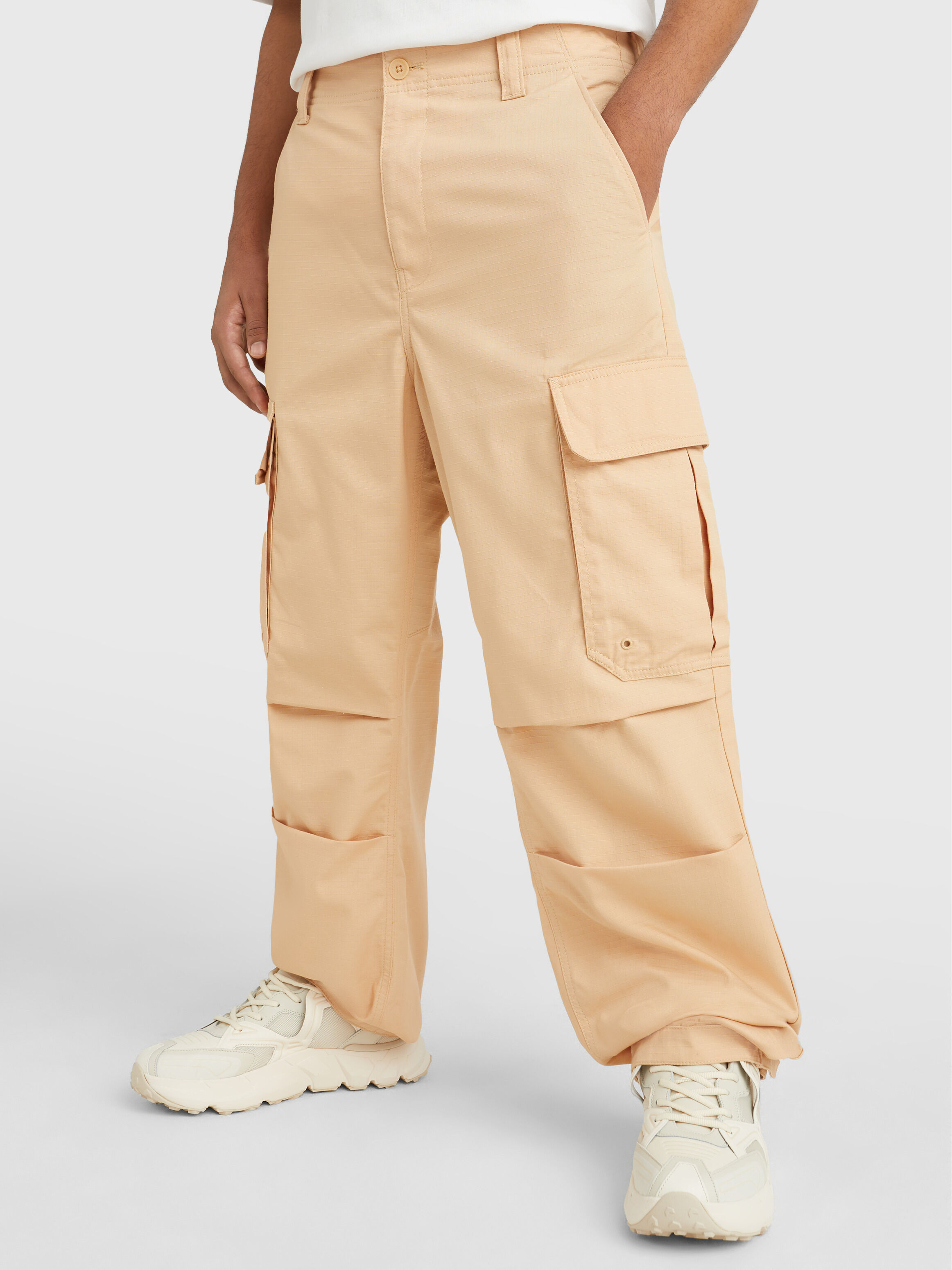 Men Fleece Lined Baggy Cargo Pants Wide Leg Trousers Hip Hop Loose Thick |  eBay