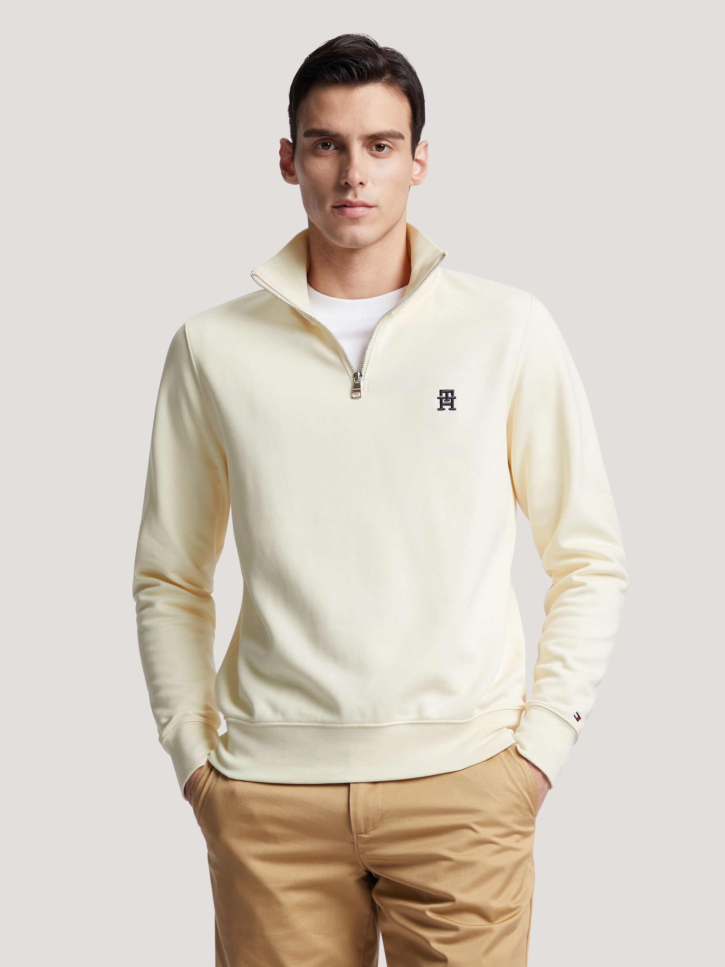 TH Monogram Funnel Neck Sweatshirt