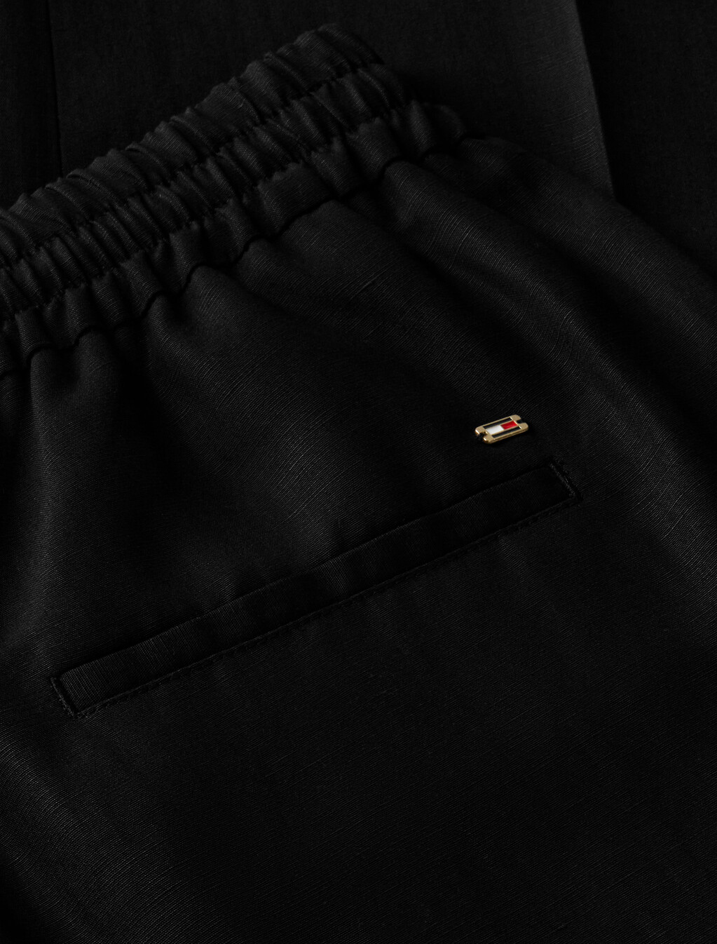 Loose Straight Trousers With Linen, Black, hi-res