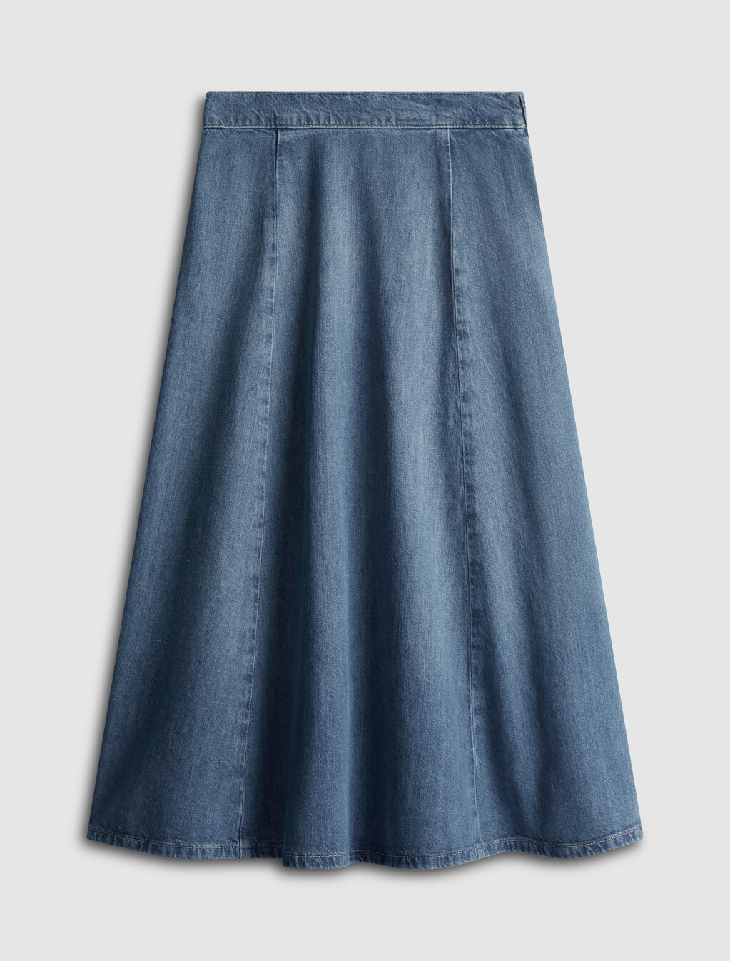 Midi Flare Denim Skirt, Uma, hi-res