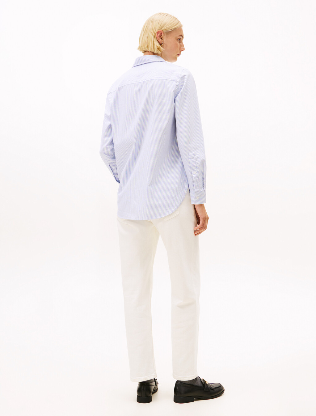 Relaxed Fit Flag Embroidery Oxford Shirt, Classic Ithaca Stp Mid Blue, hi-res