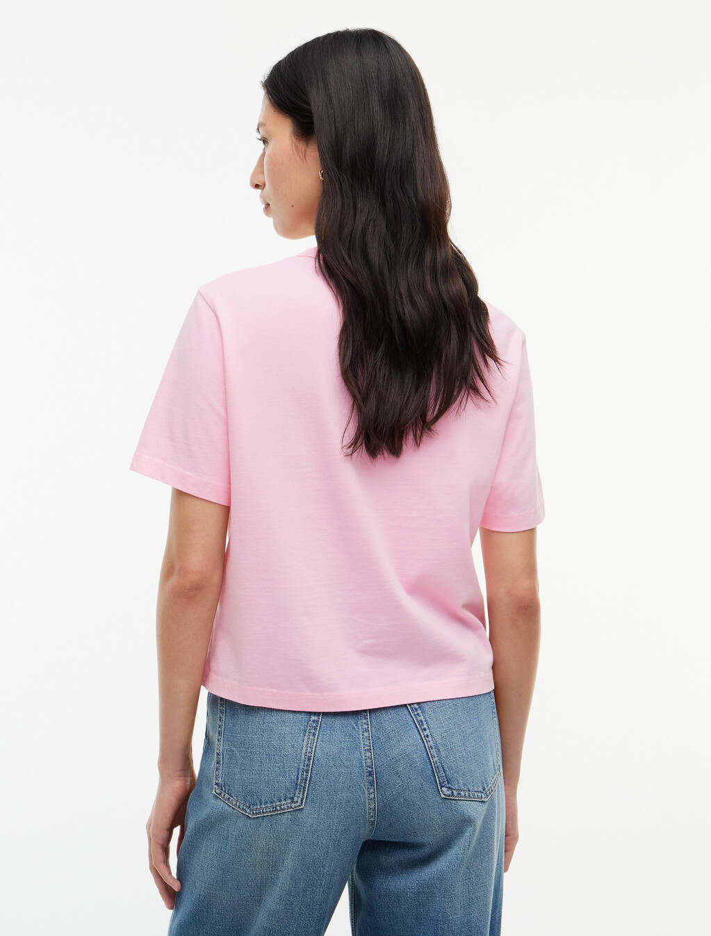 Flag Badge Boxy Jersey T-Shirt, Pink Sugar, hi-res