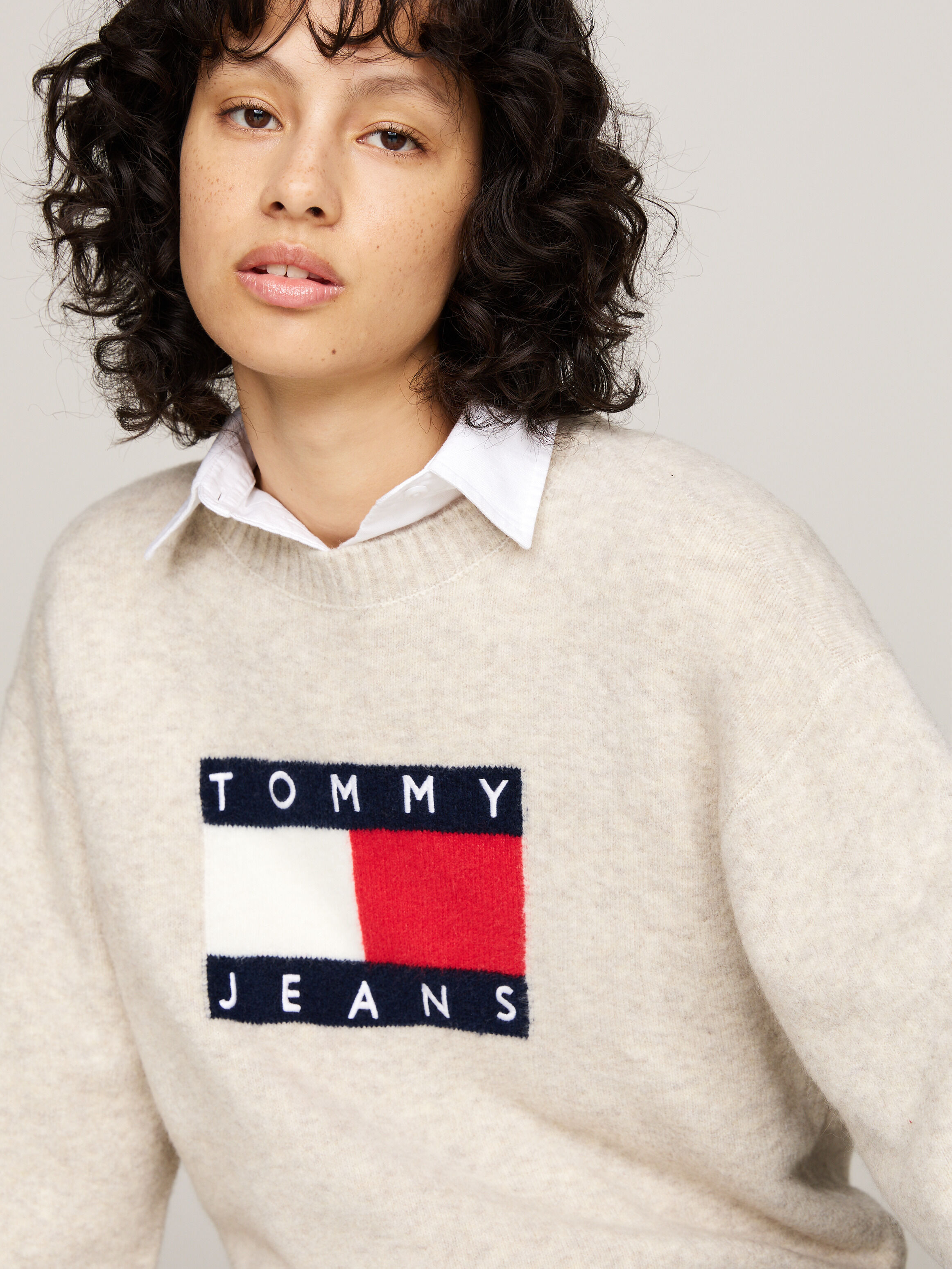 Tommy jeans sweater wit outlet
