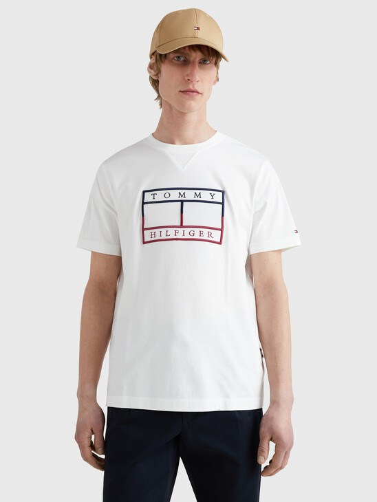 LINEAR FLAG EMBROIDERY T-SHIRT