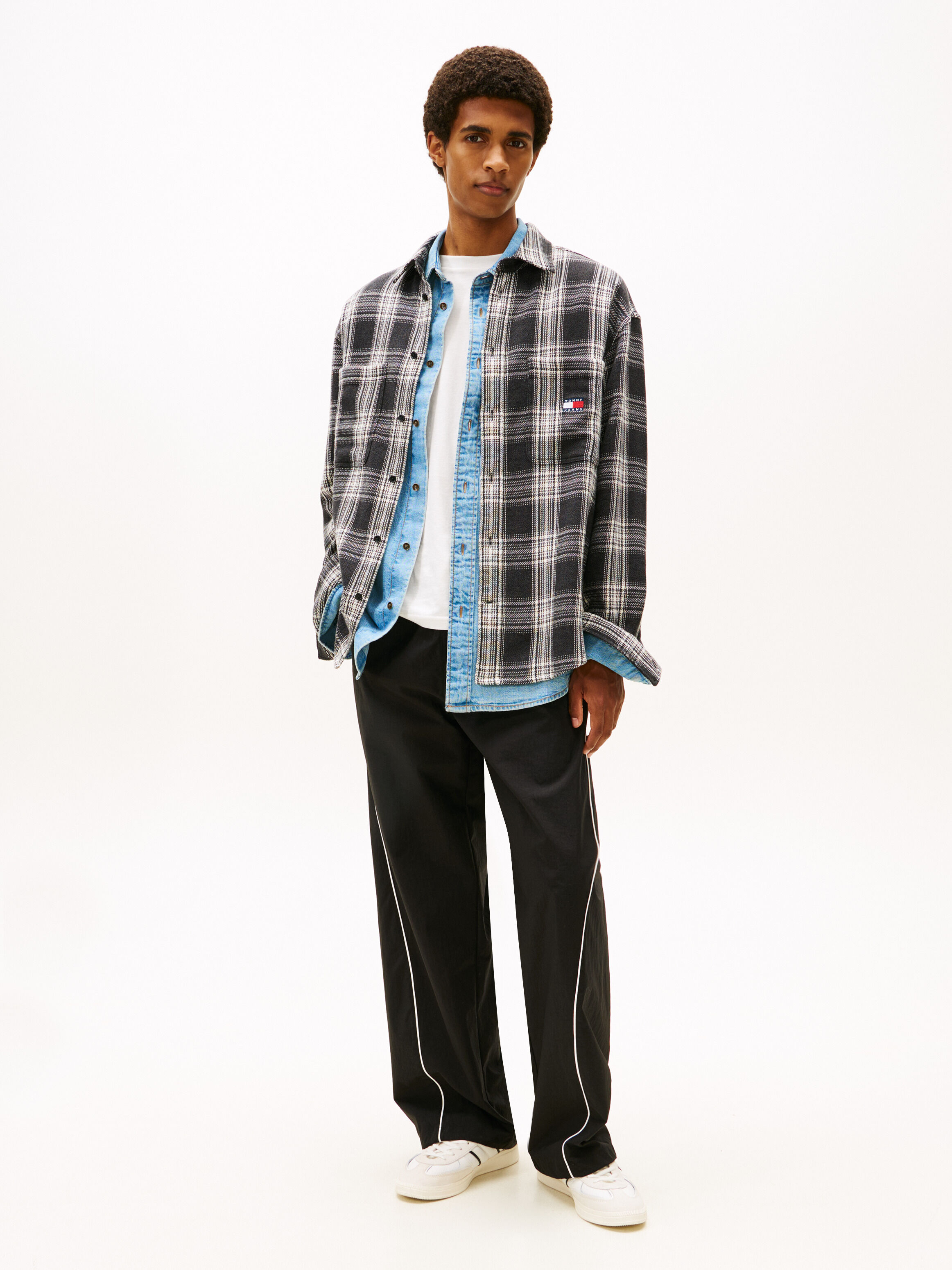 Classic Plaid Relaxed Brushed Overshirt | black | Tommy Hilfiger