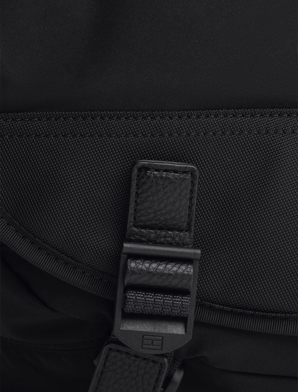 Textile Logo Flap Messenger Bag, Black, hi-res