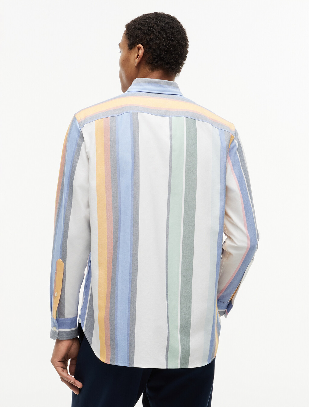 Relaxed Fit Multicolour Stripe Oxford Shirt, White / Stripe, hi-res