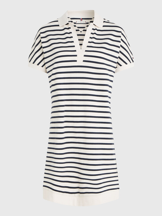 STRIPE RELAXED POLO DRESS