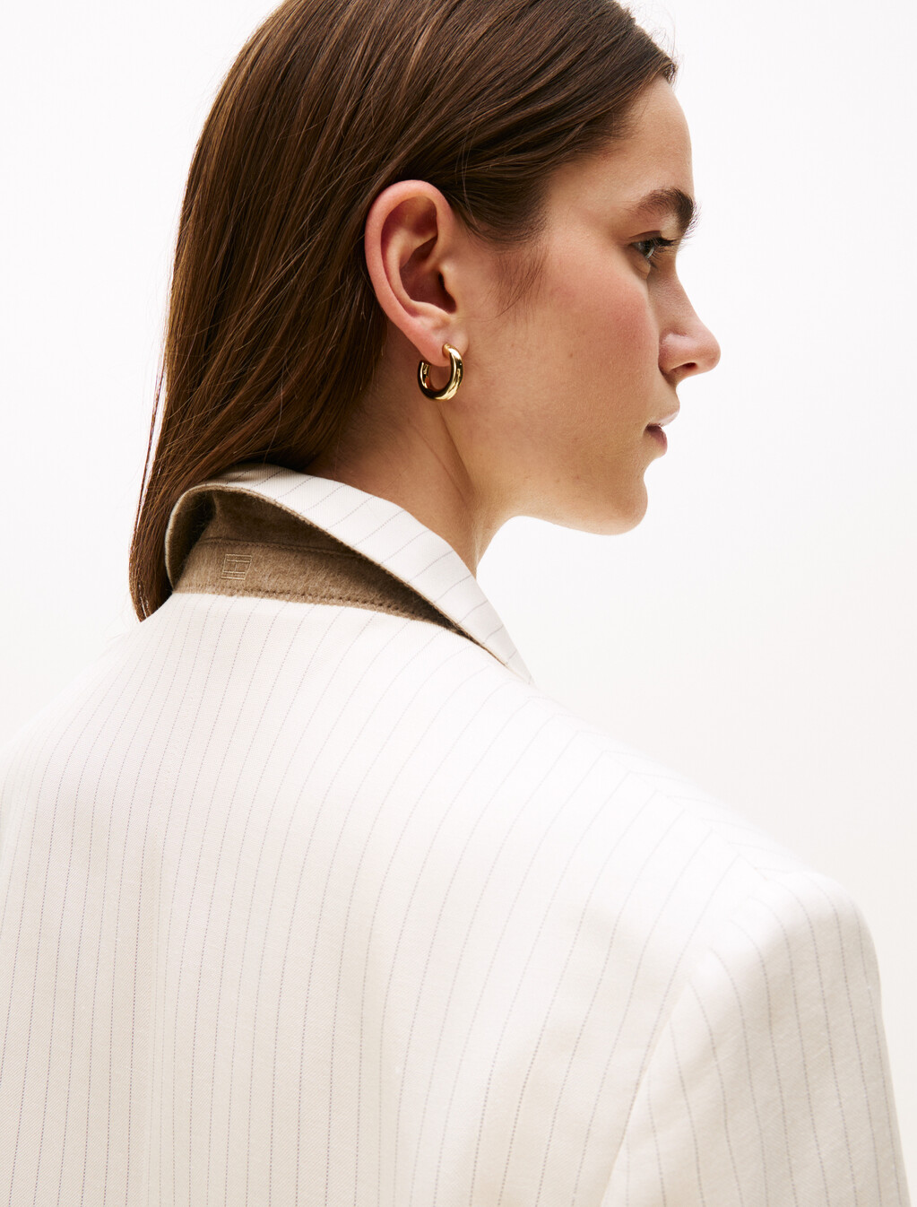 Pinstripe Relaxed Fit Blazer, Cream/ Grey Pinstripe Cw Fabric, hi-res