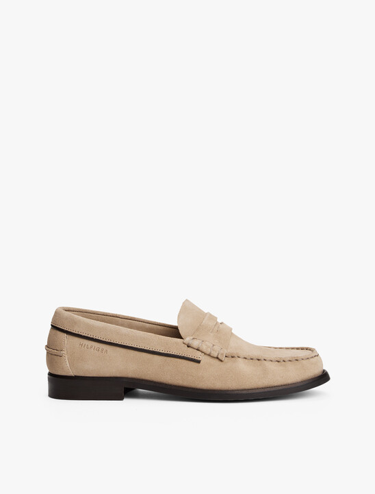 Debossed Suede Loafers
