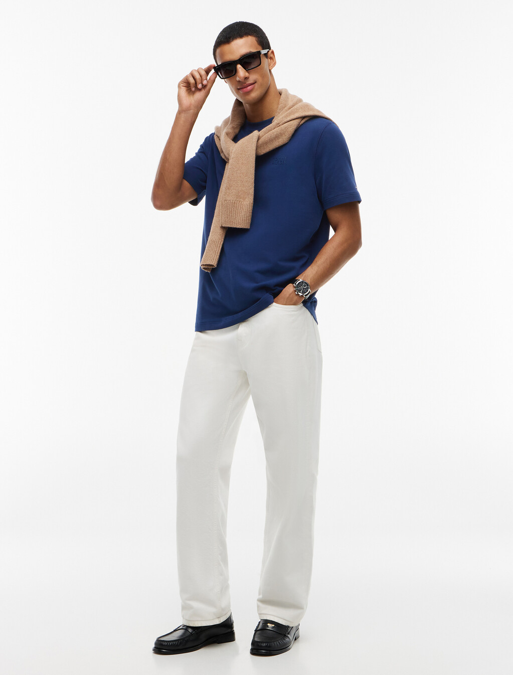 Performance Flex Peached Terry T-Shirt, Carbon Navy, hi-res
