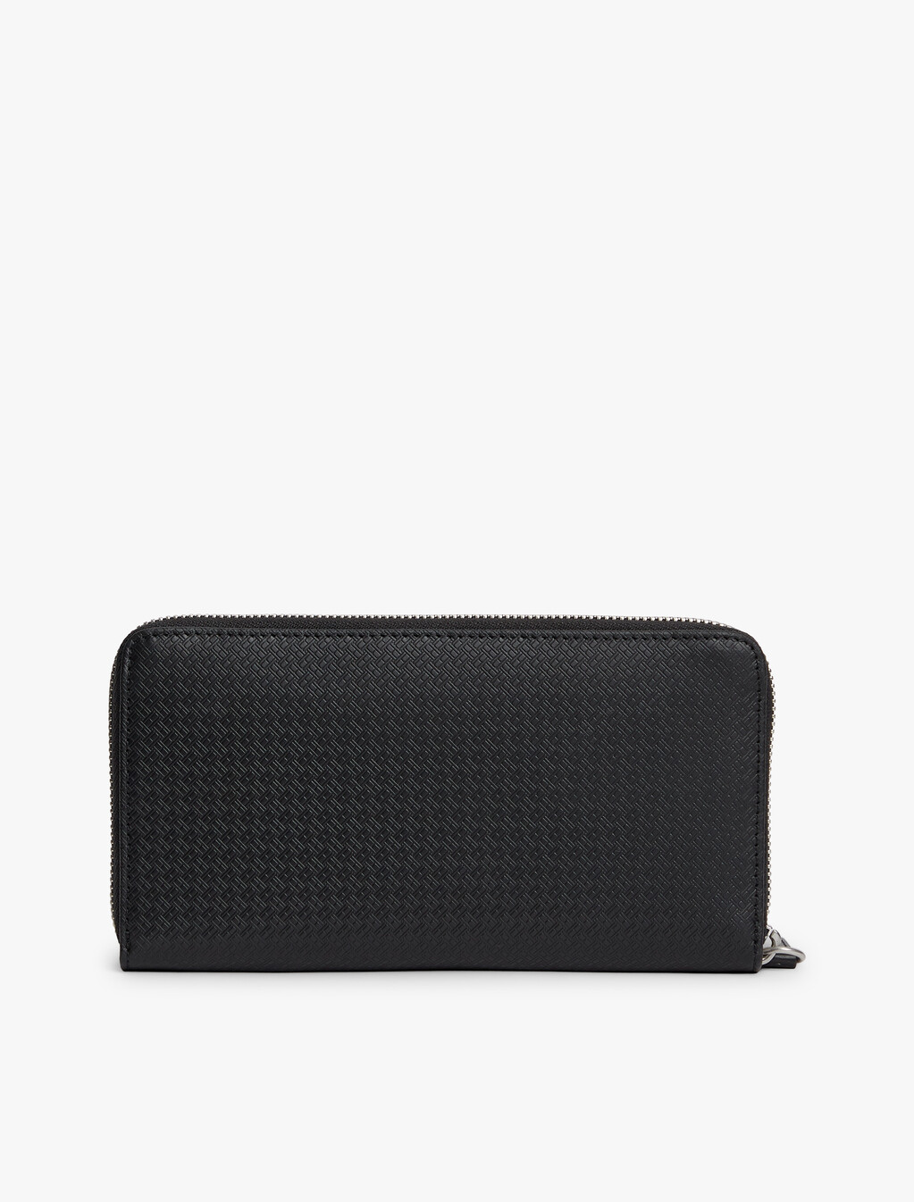 Embossed Zip Around Wallet, Black, hi-res