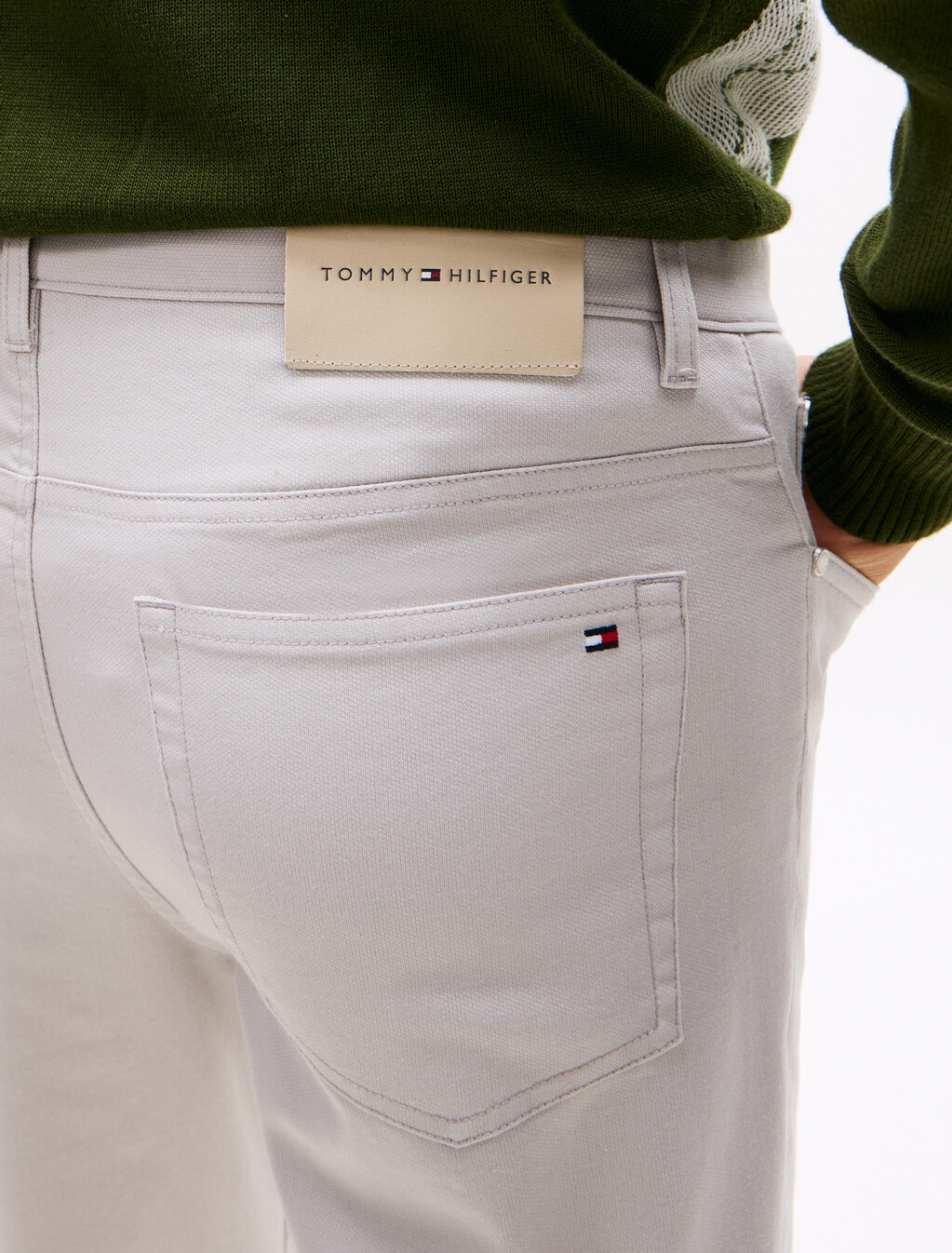 Premium Structured Denton Pant, October Grey, hi-res