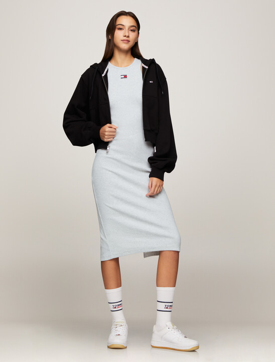 Rib Knit Flag Badge Racer Dress