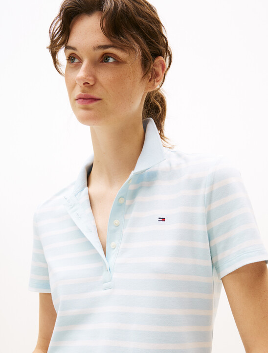 Stripe Short Sleeve Slim Polo