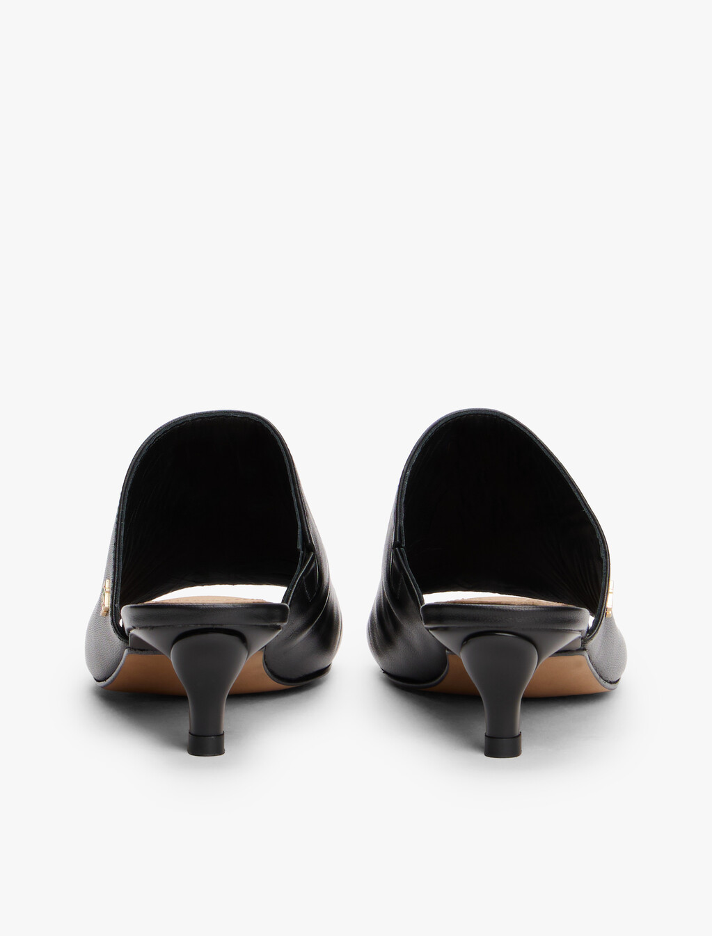 Leather Kitten Heels, Black, hi-res